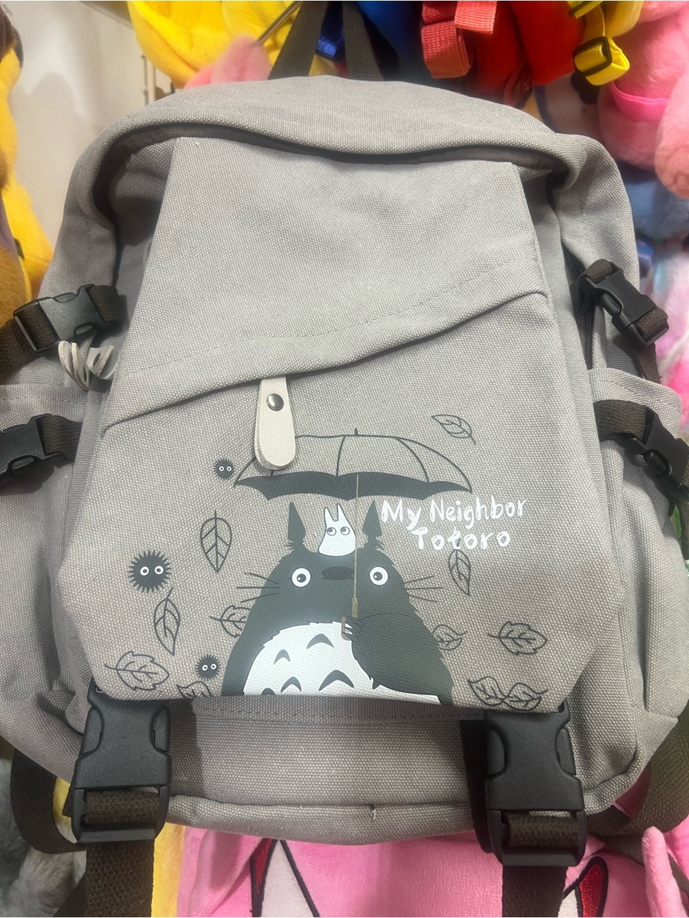 My Neighbor Totoro Gray Canvas Backpack